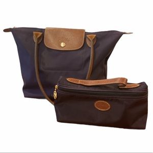 Longchamp Le Pliage Bag S and Cosmetic Case